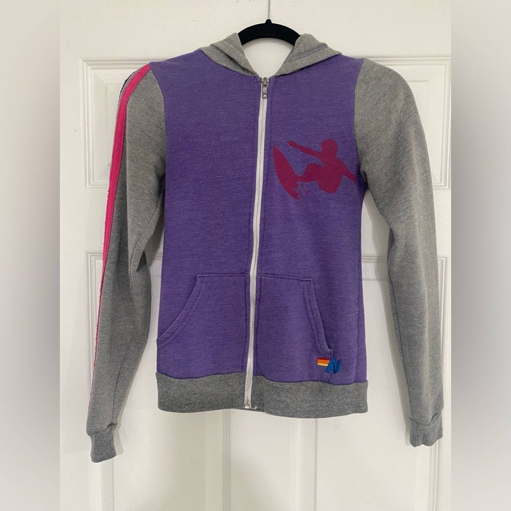 Aviator Nation Surf California Three Stripe Hoodie - Small